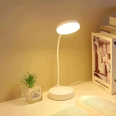 LED-Schreibtischlampe mit Eye-Care-Technologie, wiederaufladbar, dimmbar, ideal zum Lesen von Schülern, USB-betrieben, Nachtlichtfunktion