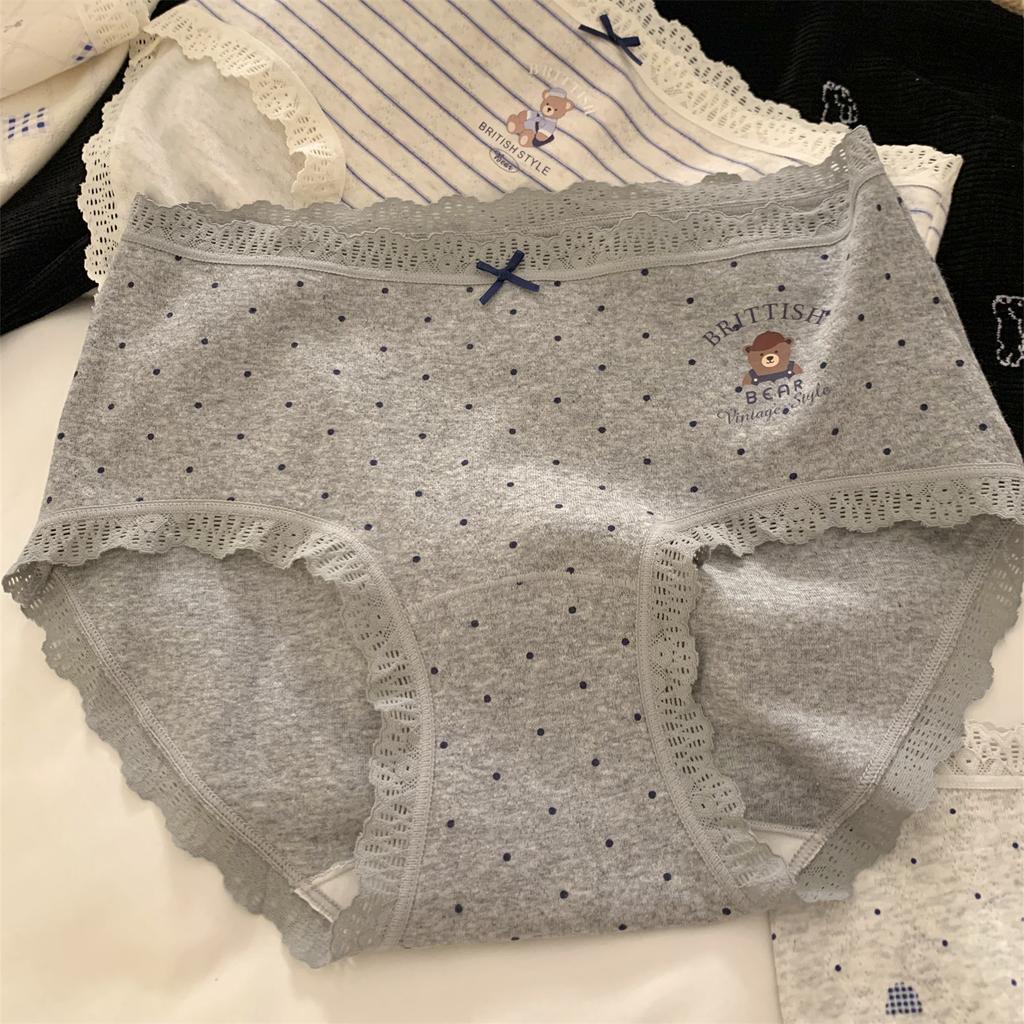 Big Size Ladies Spring and Autumn New Lovely Pure Cotton Without A Mark in The Waist Triangle Briefs