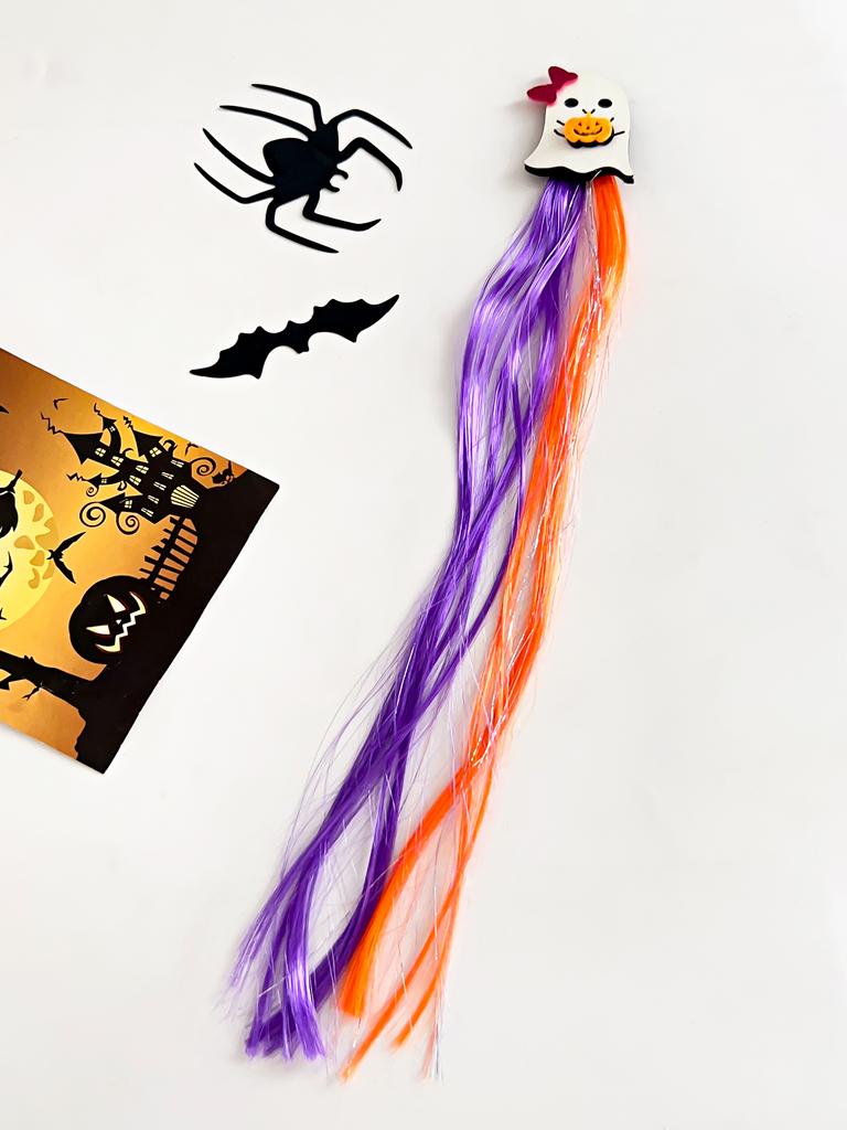 1Pcs Halloween Wig Hair Clips for Girls Women Colored Hair Extensions Accessories Hairpin for Halloween Party Present