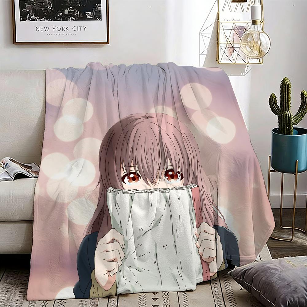 A S-Silent V-Voice Throw Lightweight 240g Flannel Blanket Soft Skin-friendly for Summer Cooling 75X95CM
