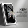 Butterfly Pattern Tempered Glass Phone Case Suitable for Samsung GalaxyS26 S25 S24 S23 S22 S20FE/Ultra/Plus Anti Drop Back Cover