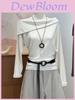 Oversized Womens T Shirt With One Shoulder Neckline And Embroidered Details For Fall 2025 Fashion