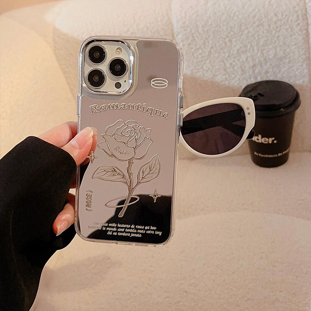 Mirror Silver Rose Case for iPhone 17 iPhone 17 Pro Max