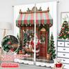 2 Stück 2D Flachdruck Weihnachtsszene Vorhang Weihnachtsgeschäft Weihnachtsmann Schneemann Baum Polyester Ohne Strom Party & Feiertag