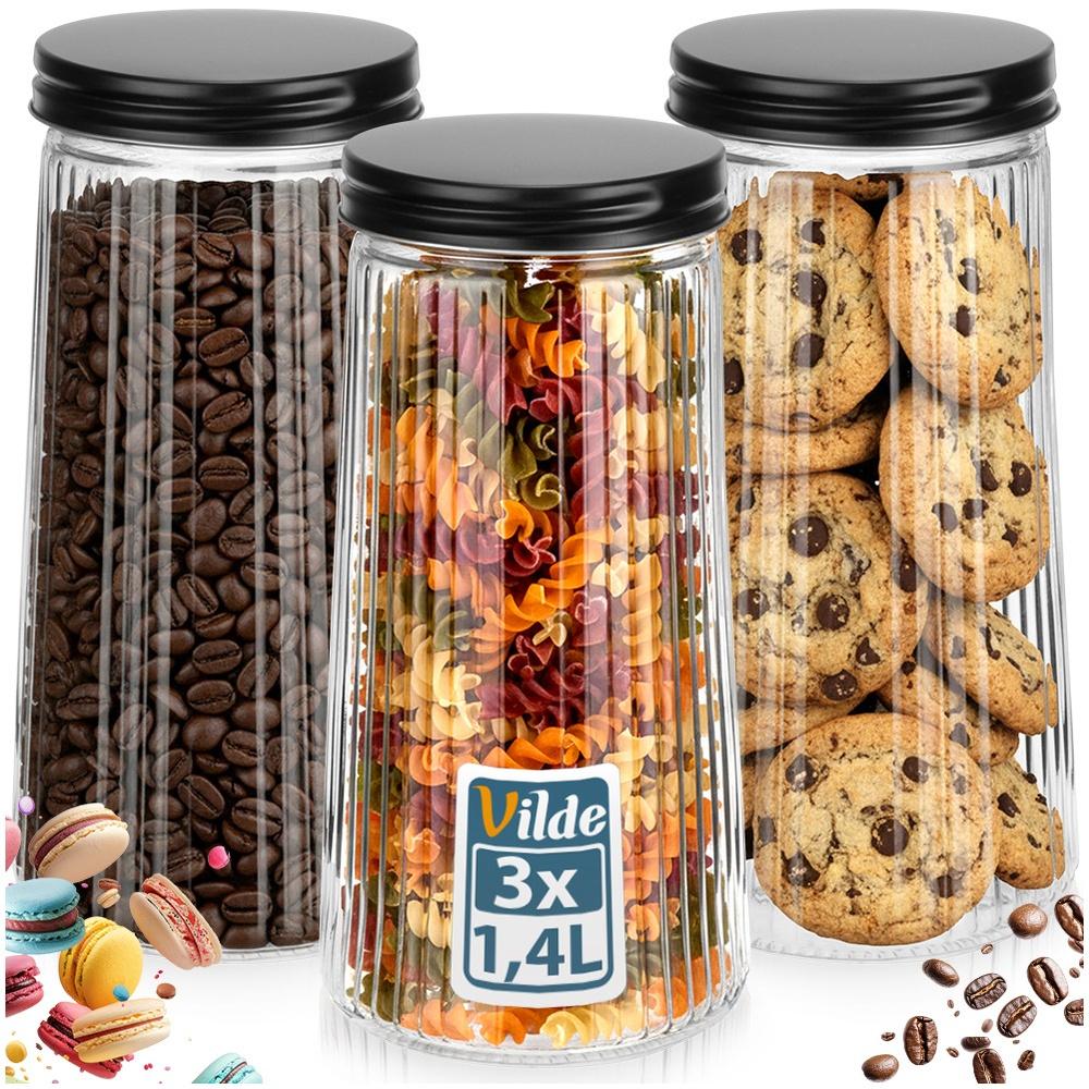 Glass Containers For Loose Products With Lid 1.4 L 3 Pcs.