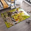 Flannel Carpet, Farmers Gardening in Field with Cats Helping Watercolor Storybook Illustration, Soft Rug for Adult Kitchen Living Room Decor