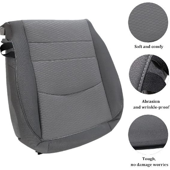 GXARTS Driver Side Bottom Replacement Cloth Seat Cover Gray #X8 Compatible with Dodge Ram 1500 2500 3500 4500 5500 SLT 2013 2014 2015 2016 2017 2018