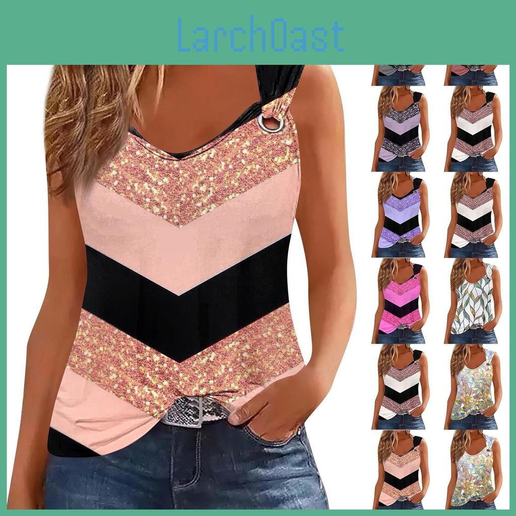 Neck Tank V Womens Top Basic Printed Casual Flowy Summer Sleeveless Deep Side Cut Tops For Women