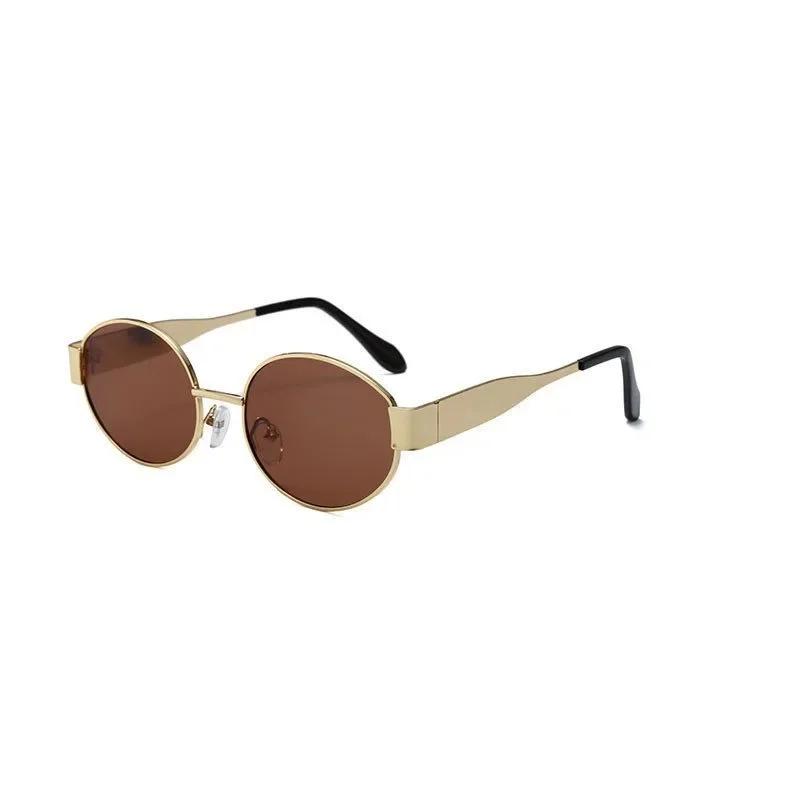 

Trendy Oval Sunglasses for Women 2026 Luxury Brand Designer Metal Frame Sun Glasses Ladies Classic Vintage Round Shades Unisex