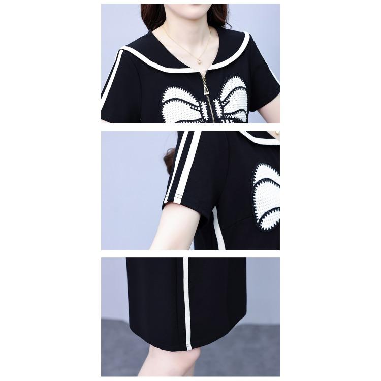 Youthful Peter Pan Collar Bodycon Dress Slim Fit Summer Dress Hide Belly for Women