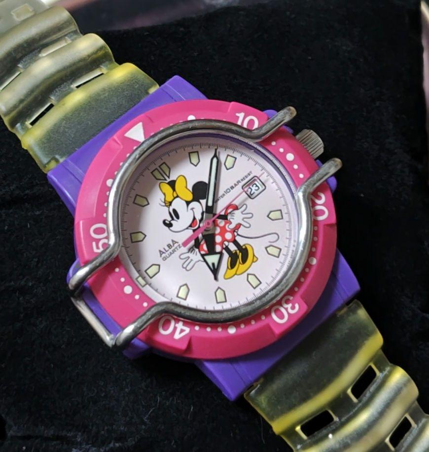 [USED] Seiko Alba Minnie Mouse Disney Wristwatch, Out of Print, Rare, Still Working