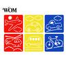 Reusable Paint Stencil 6 Pcs Painting Template Stencils, 5.5x5.9 Inch Washable DIY PP Plastic Art Stencils for Wood Paper Fabric, Home Decor