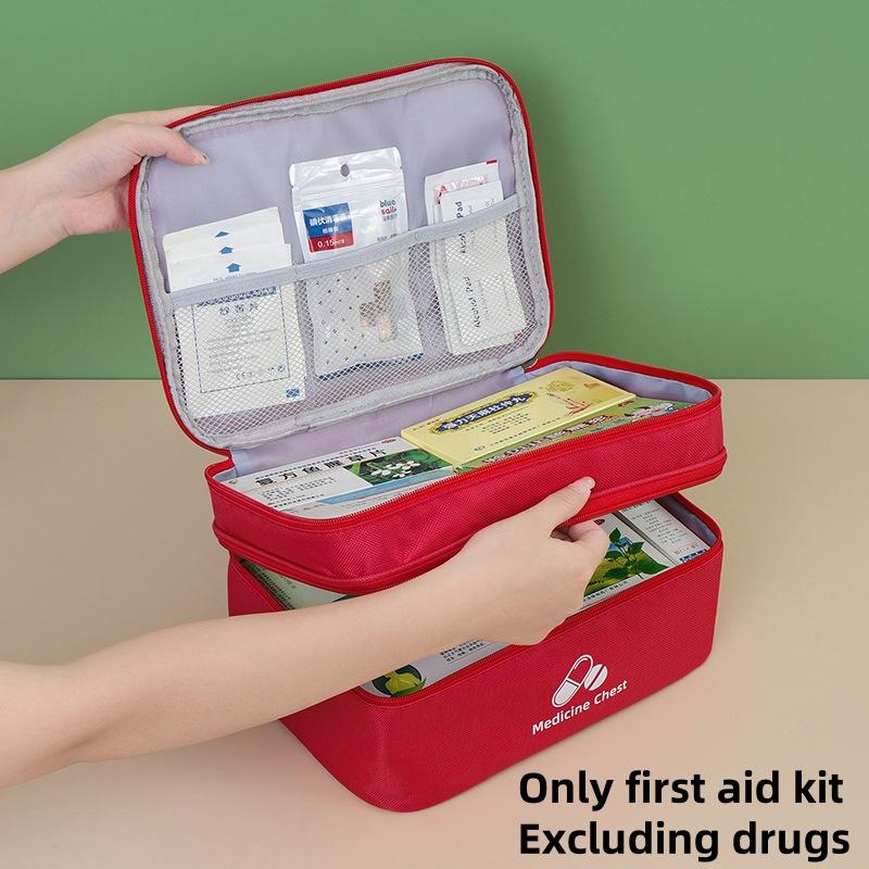 1 Piece Home Storage Box Large Capacity Double-deck Medical Bag Outdoor Emergency Kit Portable Small Medicine Bag