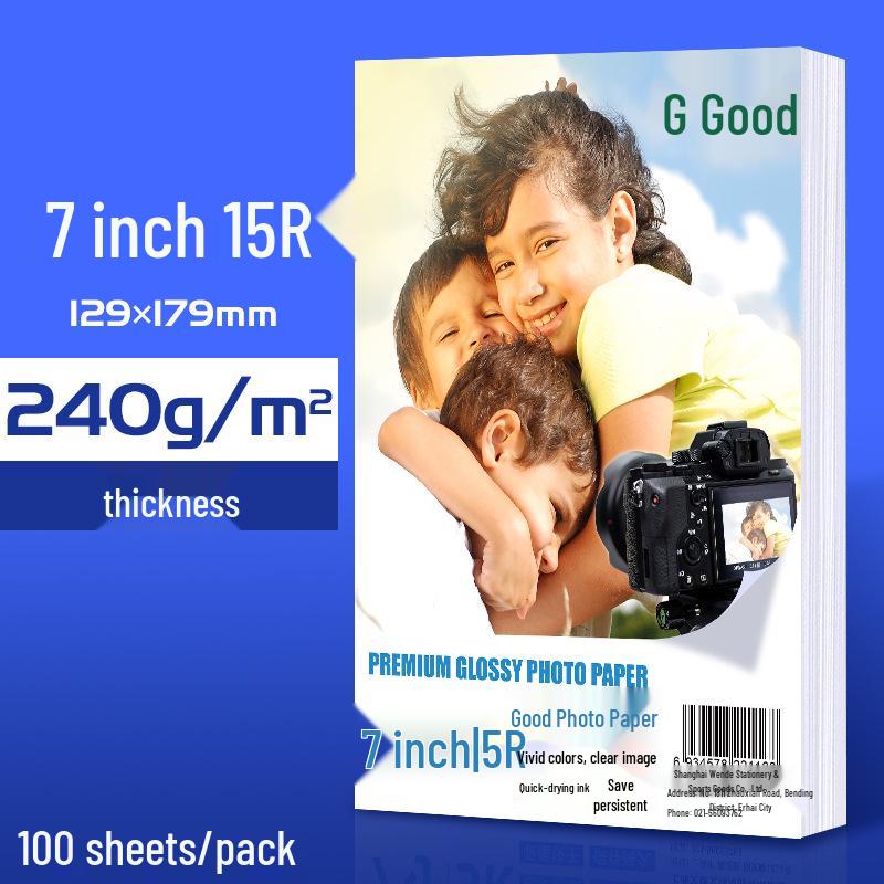 Vysoce lesklý fotografický papír A4, Různé velikosti (5", 6", 7"), Lesklá bílá pro domácí použití