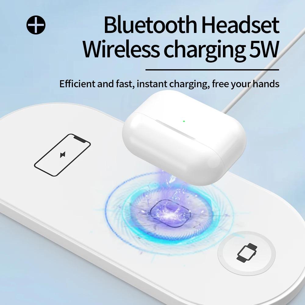 30W 3 in 1 Wireless Charger Pad for iPhone 15 14 13 12 11 Pro Max 8 X Watch 8 7 6 AirPods Fast Wireless Charging Station