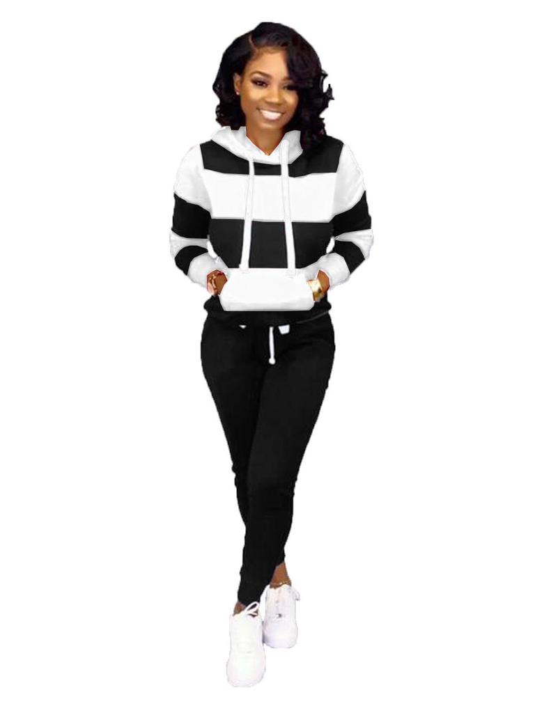 European & American Women's Autumn/Winter Cotton Hoodie & Sweatpants Set
