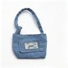 Cat-Themed Denim Crossbody Bag with Cotton Doll and Doll Clothes - 17cm X 10cm Accessory Bag