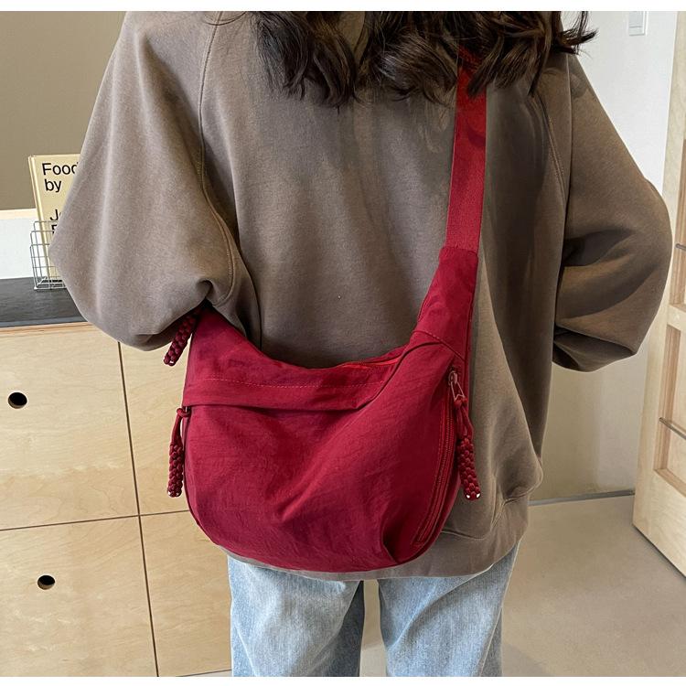 Fashion Cloth Bag for Female Students In Class Nylon Crossbody Bag Large Capacity Shoulder Bag