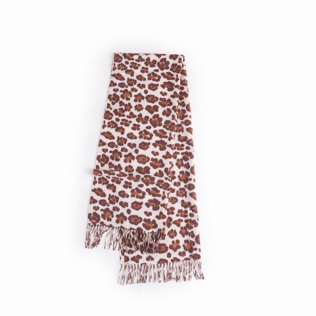 Klassisk leopardmönstrad tofs-scarf: Elegant retrostil, Varm imiterad kashmir för höst och vinter