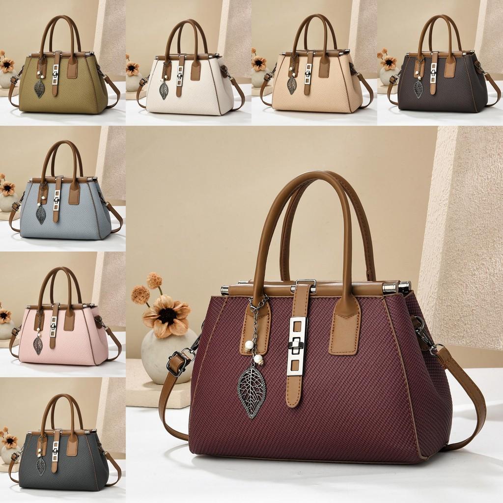 Leaves Bag Pendant Fashion Pu Inner Compartments Stitching Elements Daily Outing