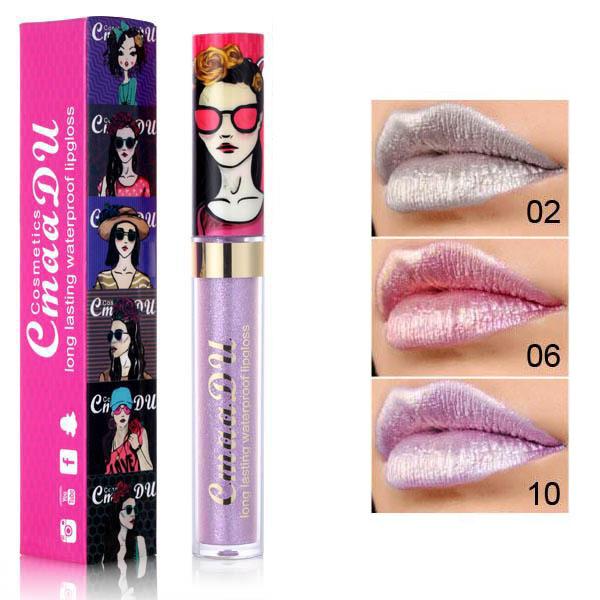 

3 шт./комплект CmaaDu Beautiful Girl Dream Colour Chameleon Diamond Glitter Lip Gloss Lipstick 2610