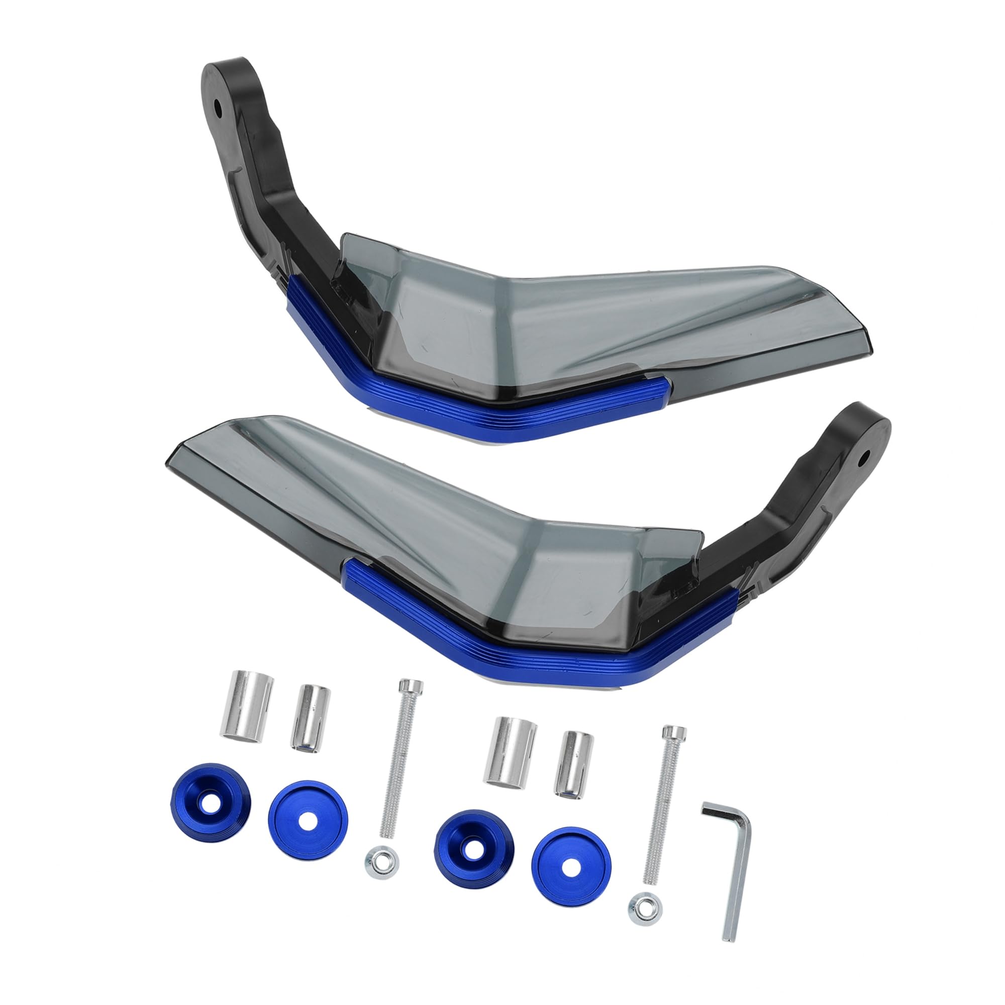 BULLSPANN Motorcycle Handguards/Knuckle Guards, CNC Aluminum Alloy/ABS, Cold Protection, Windproof, Rainproof, Protector, 1 Set, Universal, Blue, Repl