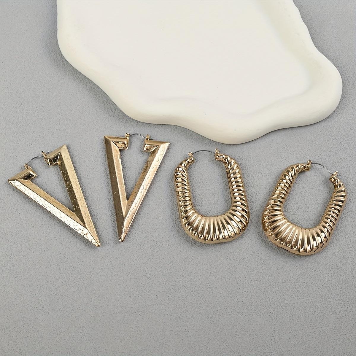 Взрывные геометрические U-образные V-образные высококачественные модные серьги для показа мод преувеличенные большие серьги модные модные универсальные партия внешней торговли