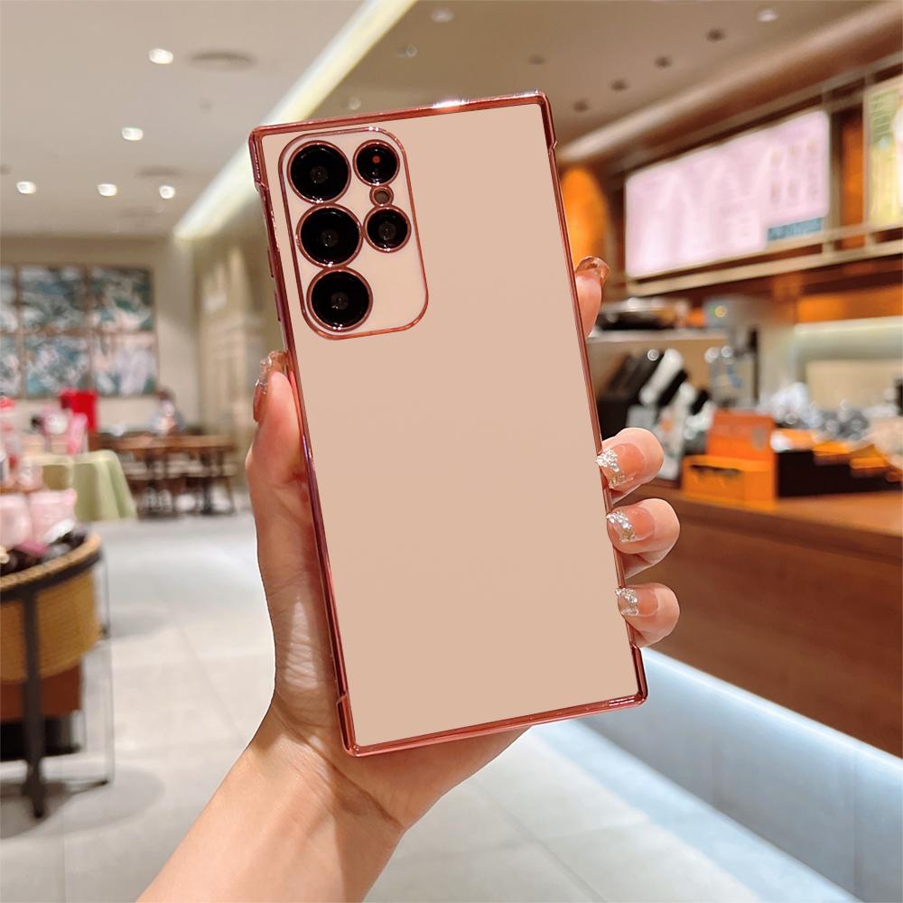 Solid Electroplating Phone Case For Samsung Galaxy S24 S23 S22 S21 S20 Ultra Plus FE A35 A53 A54 A55 A71 A72 A73 5G Soft Cover