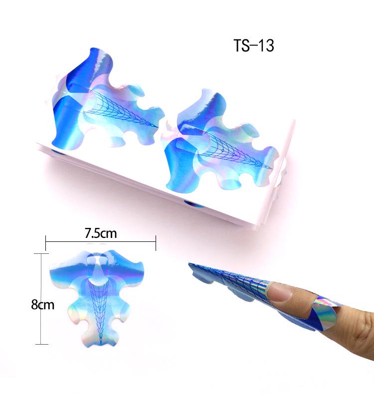100-Piece French Light Therapy Nail Extension Forms: Butterfly & Horseshoe Designs