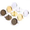 8-16mm 10pcs Bronze Silver Gold Colors Earring Studs,Earrings Blank/Base,Fit 8-16mm Glass Cabochons,Buttons;Earring Bezels