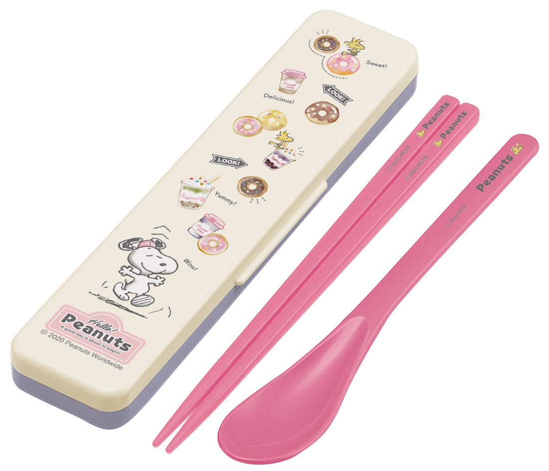 

Skater Chopsticks and Spoon Silver Ion Snoopy Donut Shop Made in CCS3SAAG Set, Ag+ Antibacterial, Peanuts, Japan, 18cm,