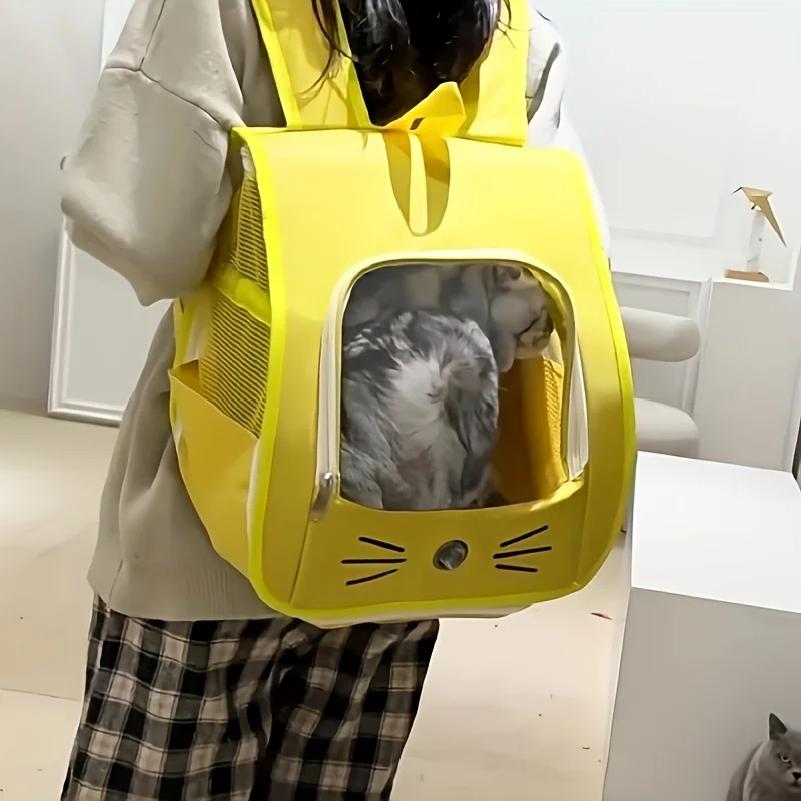 Breathable Pet Backpack Portable Carrier All Season Dog Cat Travel Bag