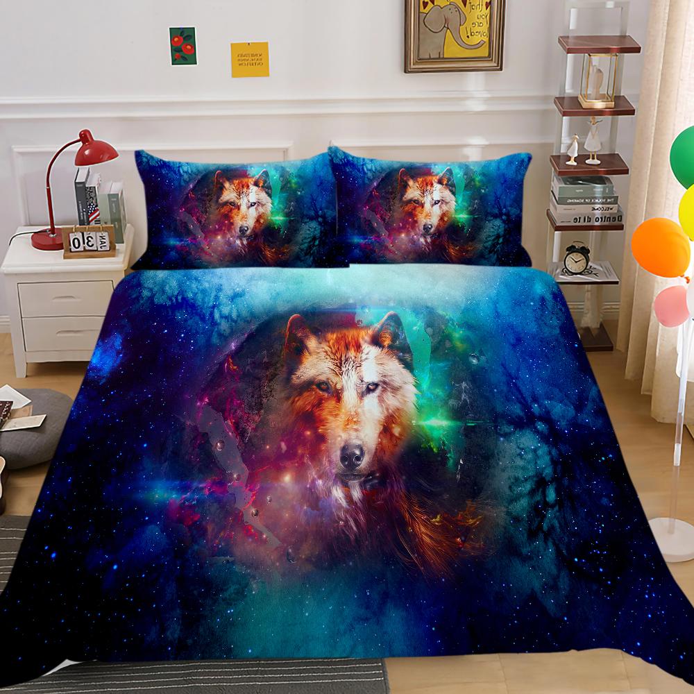 Starry Animals Duvet Cover Set Queen Size Bedding Home Textiles 3D Printing Romatic Quilt Cover Woman Man Bedding Cover Sets