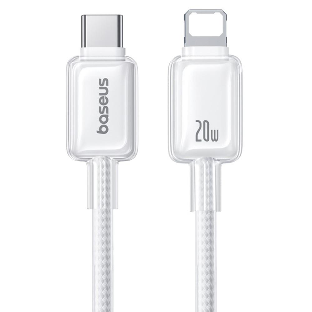 

BASEUS Crystal 2m USB-C to iP PD 20W Fast Charging Wire Nyion Braided Data Cable,Moon White A