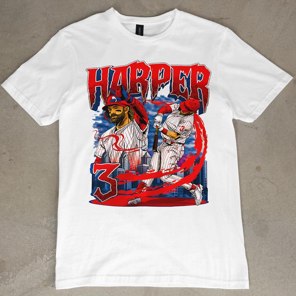 Bryce Harper Philadelphia Phillies Graphic T-Shirt MLB Baseball Tee Jersey Retro XL