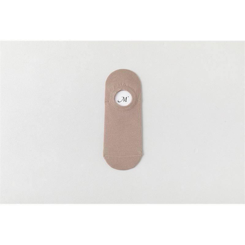 Men's Summer Thin Pure Color Cotton Non Slip Mesh Breathable Anti Odor Invisible Boneless Boat Socks