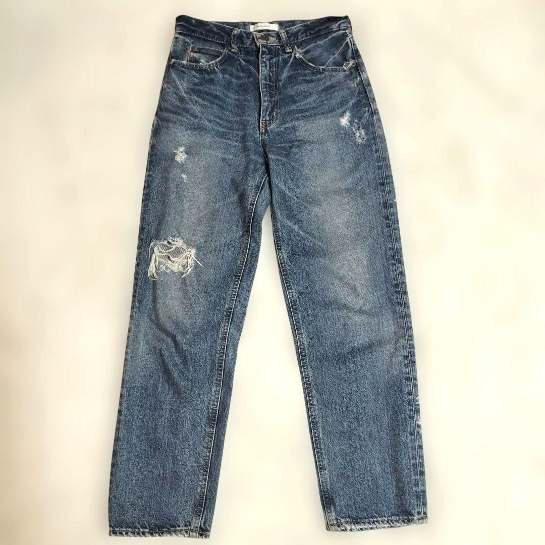 MOUSSY Mousy 25 High Waist Damaged Denim Beautiful Legs Popular Type