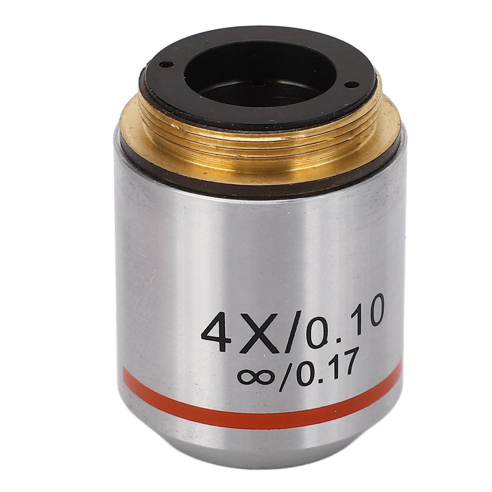 

4X Objective Lens Parallel Optical Infinite Objective Replacement Microscope Accessory RMS Thread