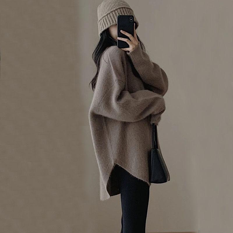 Sweater women's autumn clothing new autumn and winter French chic and beautiful unique knitted base sweater pullover inner top