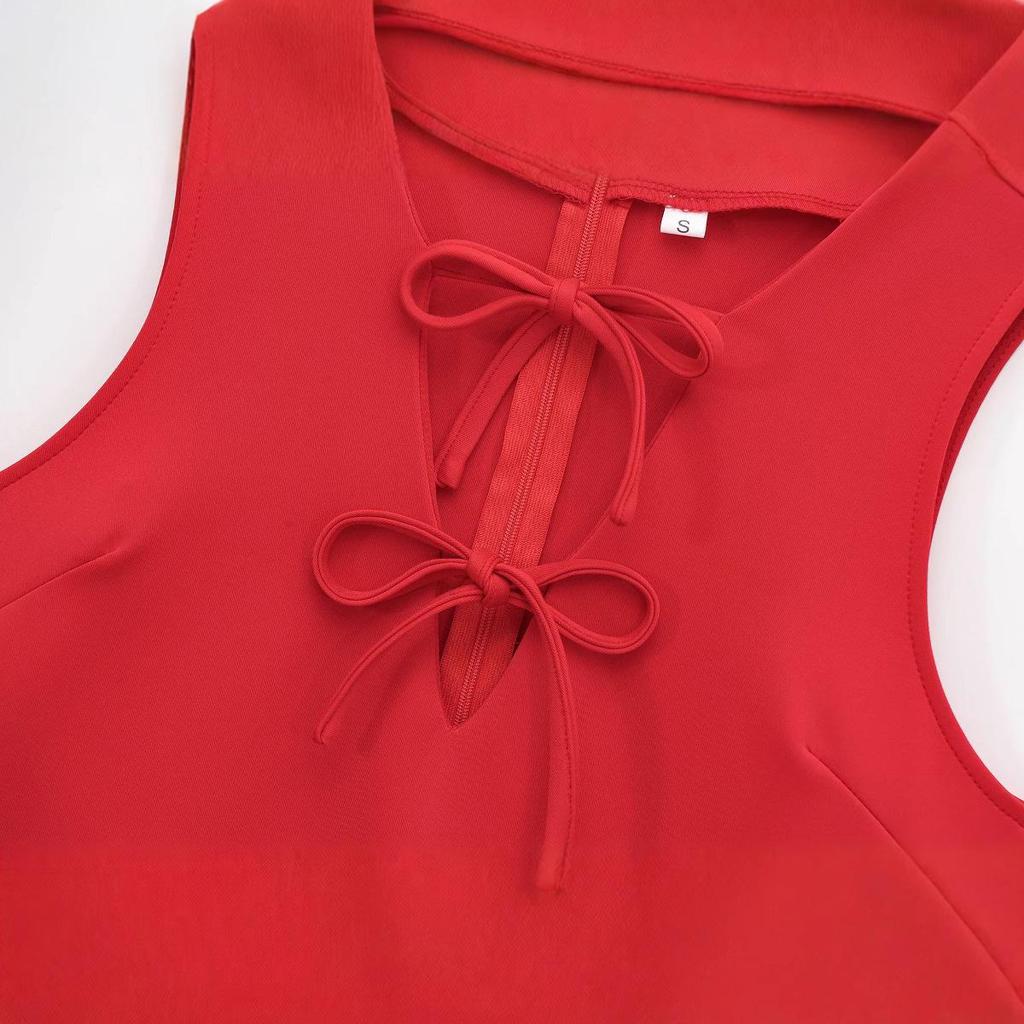 2024 Winter Women's European & American Slim Fit Bow Dress