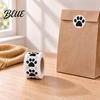 Cute Paw Print Roll 2 Rolls Colorful Dog Stickers Self-adhesive DIY Self Adhesive Labels Craft Labels Decorative Round Decals for Scrapbooking