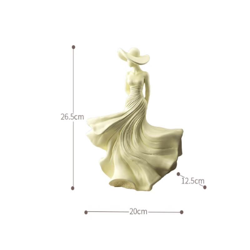 Whispering Breeze Lady Art Figurine - Sophisticated Resin Ornament for Modern Home Accent