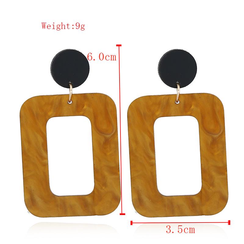 Korean Geometric Square Resin Earrings, European and American Fashion Simple Acrylic Earrings