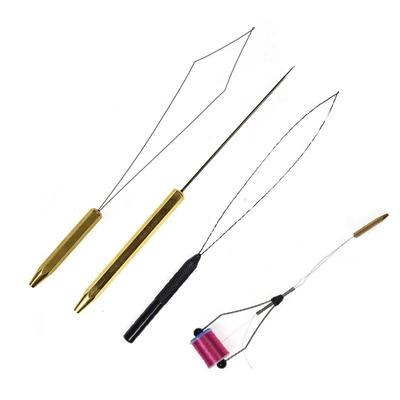Fly Tying Tool Bobbin Threader with Half Hitch Brass Handle Thread Threading Brass Bodkin Fly Fishing Tools