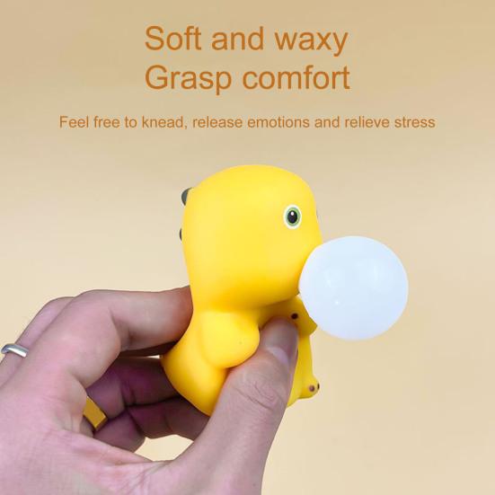 Dinosaur Squeeze Toy Soft Rubber Cute Cartoon Milk Dragon Blowing Balloon Squishes Stress Relief Pinch