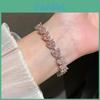 Herzförmiges doppelreihiges Zirkonkristall-Armband für Damen mit elegantem Design und für Geschenke