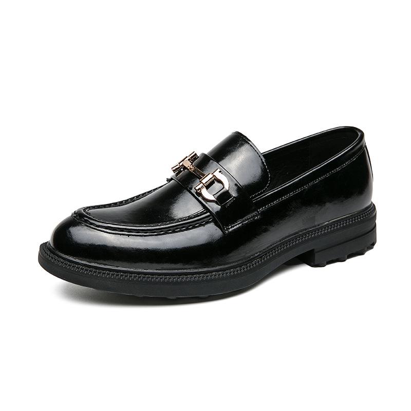 Men s Large Size Fashion Casual Pointed Toe Slip-On Leather Loafers 38