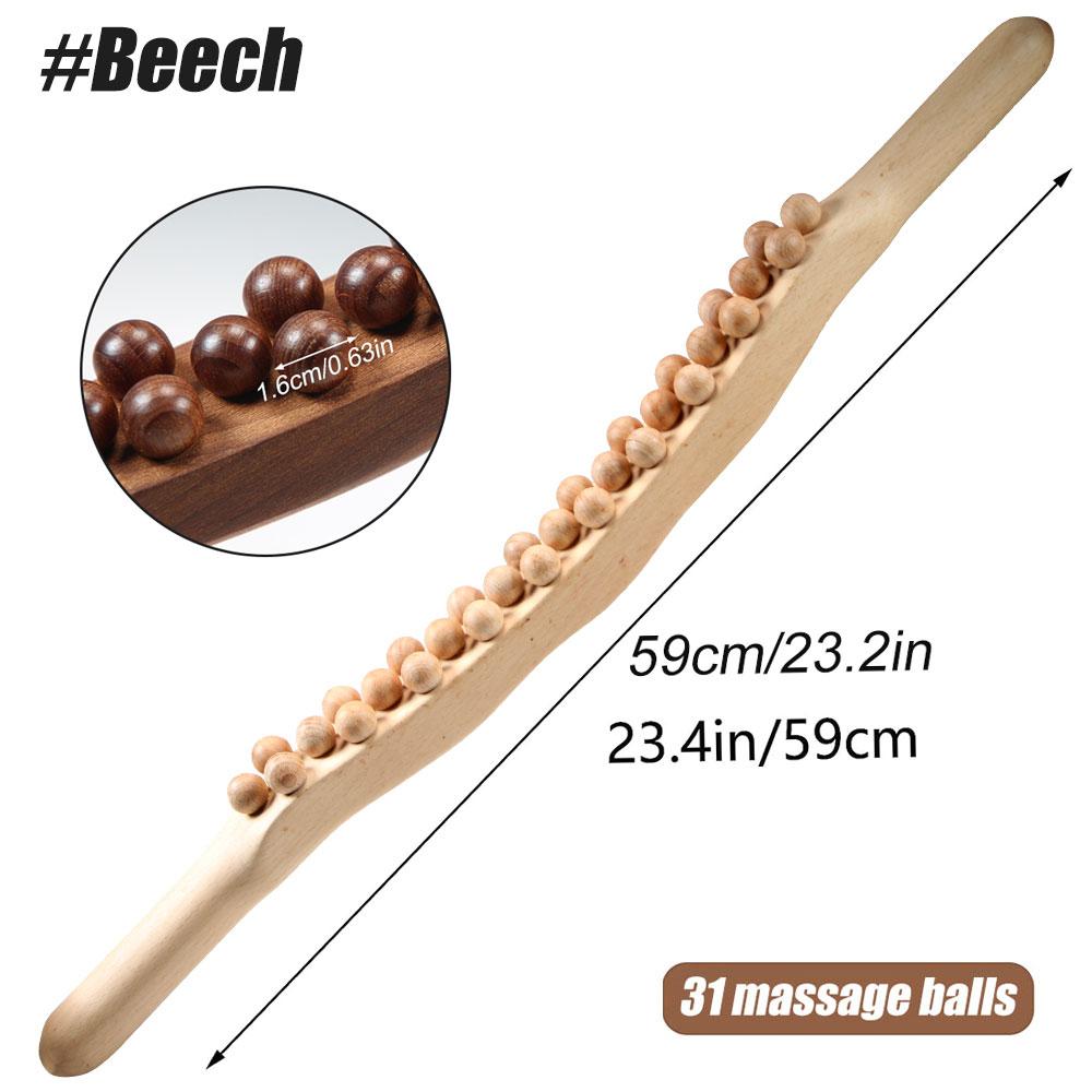 36 Beads Wooden Massage Tool Myofascial Release for Stomach Cellulite Neck Waist Body Sculpting Therapy