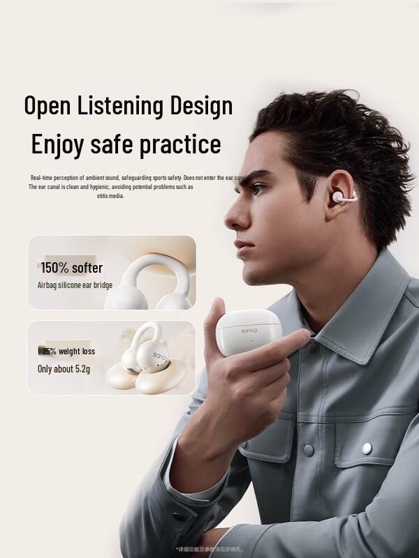 SANAG Z60S Open-Ear Clip-On Wireless Bluetooth Earbuds