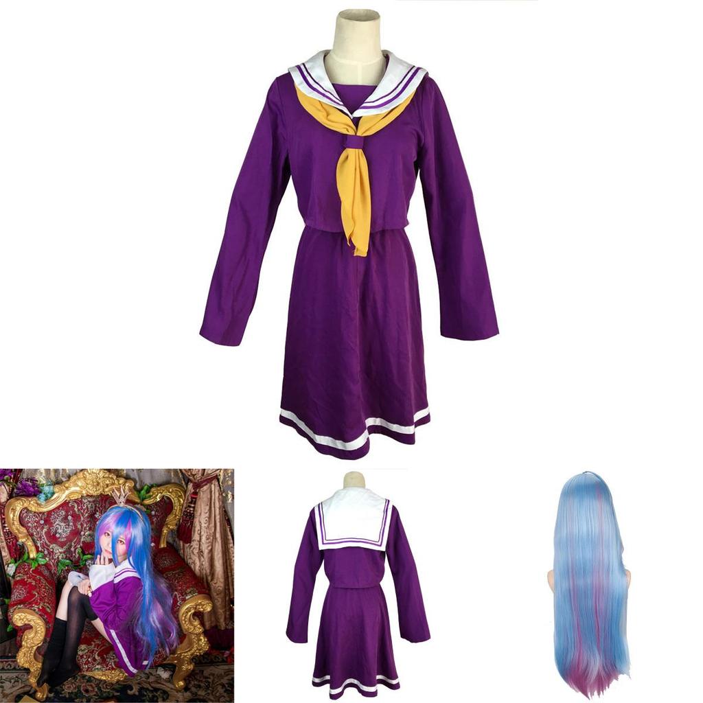 Stylish No Game No Life Shiro Cosplay Dress Shirt And Tie Set For Anime Enthusiasts